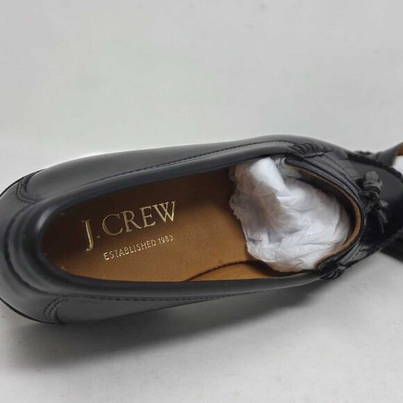 New 9 J.Crew Camden kiltie tassel loafers with rubber soles in black main image 5
